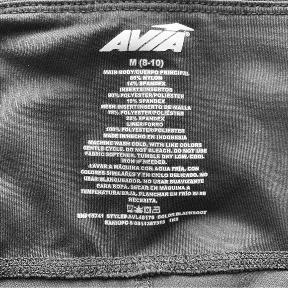 Avia Women's Medium Black Leggings Athletic Mesh Panels Gym Yoga Activewear - Picture 6 of 6